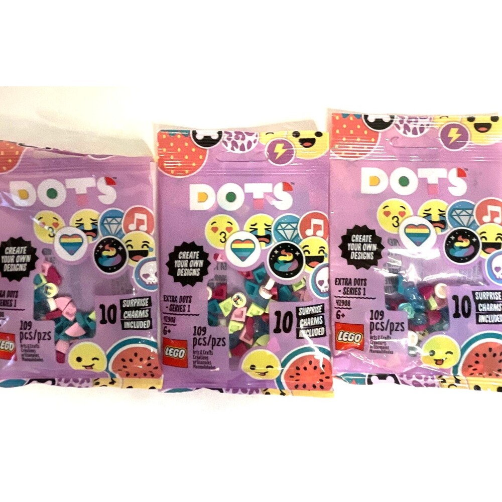 Lot of 3 Packs Lego DOTS Extra Dots Series 1, Brand Emoji Tiles New Sealed 41908